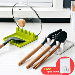 Vision KItchen Ladle Spoon Rest Holder Utensil Organizer Spatula Holder Racks Kitchen Storage Shelf Home Organizer Drain Rack Heat Resistant Storage Shelves (Free 1pcs Hook)