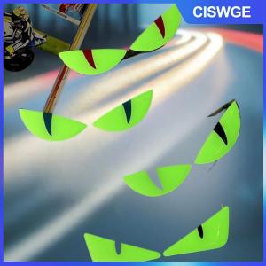 CISWGE Sáng 3D Quỷ Mắt Mèo mắt Thiết kế xe máy Sticker Glowing Đèn pha decal cho xe tay ga trang trí