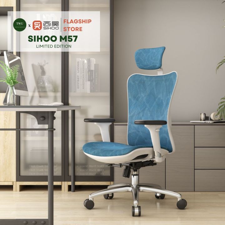 SIHOO M57 Blue Ergonomic Office Computer Gaming Chair with Year Warranty  Limited Edition Sihoo Official Lazada PH