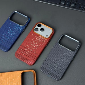 Starry Sky Carbon Fiber Texture Case for iPhone 17 16 15 Pro Max Magne Magnets Charging Back Covers Camera Lens Design Shell