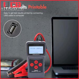 【UEB】 เครื่องวัดแบตเตอรี่รถยนต์แบบพกพา DC 7V-30V พร้อมหน้าจอดิจิตอลและความสามารถในการทดสอบโหลด 40-2000CCA