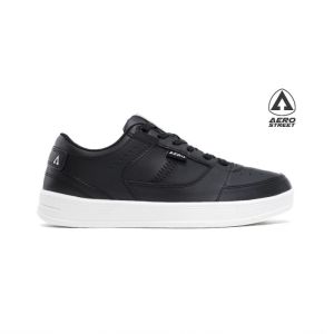 Aerostreet 37-44 Hoops Low 2.0 Putih Hitam Hitam - Sepatu Sneakers Casual Pria Wanita Aero Street