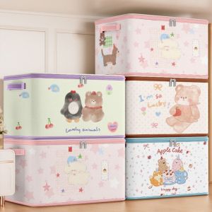 XYAX Phim hoạt hình Hộp lưu trữ quần áo gấp gọn Chống bụi Công suất lớn Hộp lưu trữ áo len quần đùi Thực tế Chống ẩm Túi tổ chức chăn và quần áo dành cho gia đình