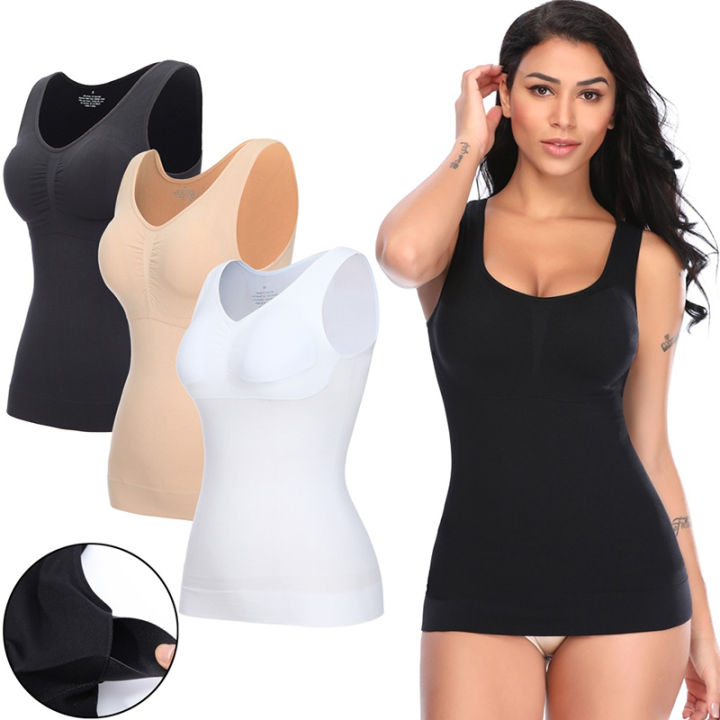 JHHB Women Tummy Control Shapewear Classic 2IN1 with Padded Bra High
