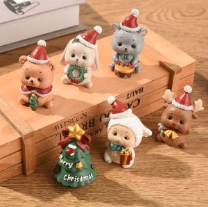 โมเดลคริสต์มาส แซนต้า ต้นคริสต์มาส โมเดลต้นไม้ ตุ๊กตา ตอไม้ งานเรซิ่น