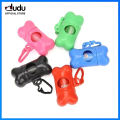 DUDU Pet Trash Bags Cute Dog Puppy Pet Bone Shape Poop Waste Bags Clip Dispenser with 1Roll Bag Fresh Clean Garbage Bag for Home Outdoor. 