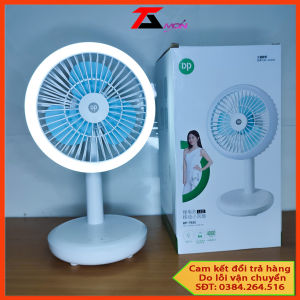 Quạt sạc tích điện để bàn tích hợp đèn học đèn chiếu sáng Tiết kiệm điện năng{Quạt DP-7632}