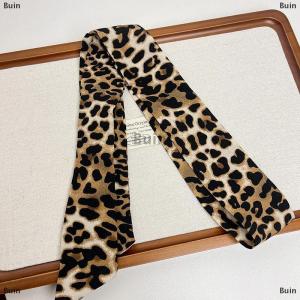 [COD] Buin Leopard Print Bag Skinny Silk Scarf For Women Luxury Foulard Women Tie Fashion Head Scarves
