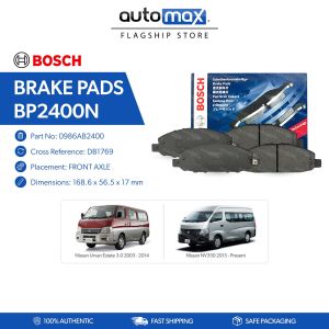Bosch Brake Pads BP2400N (DB1769) FRONT for Nissan Urvan Estate 3.0 2003 - 2014 NV350 2015 - Present