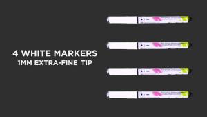Extra Fine Tip White Chalk Markers (4 Pack 1mm Point) Chalk Pens - White Dry Erase Marker Pen for Blackboard Chalkboards Windows Glass Bistro Signs