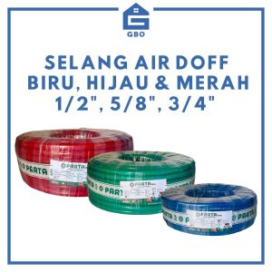 SELANG AIR DOFF (MERAH HIJAU BIRU ) 1/2" 5/8" 3/4" - 10 METER