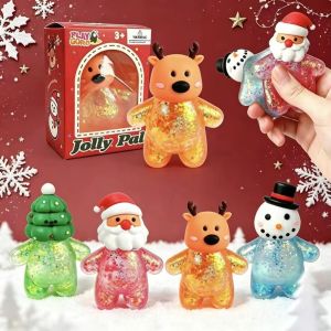 MAYIT Mềm mại Đồ chơi bóp Độ đàn hồi chậm. Lấp lánh Đồ chơi giảm căng thẳng chủ đề Giáng sinh Vui vẻ Chống căng thẳng Đồ chơi giúp giảm căng thẳng. Quà Giáng sinh