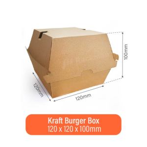 Kraft Paper Burger Box & Sausage Box – Durable Cardboard Food Containers for Takeout & Delivery