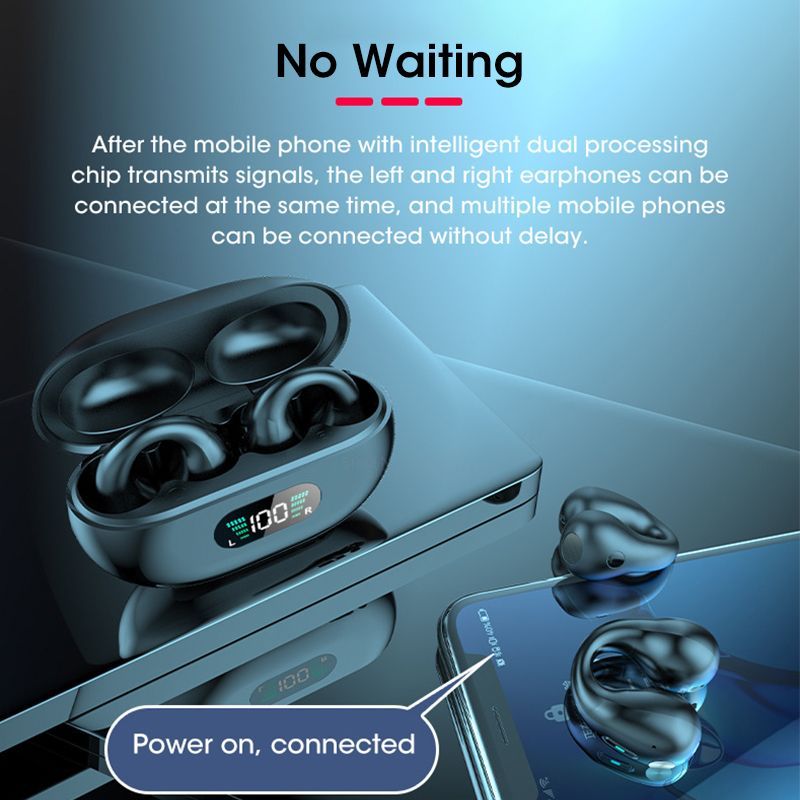 2024 For Ambie Sound Earcuffs TWS Earbuds Wireless Earphones Bluetooth 5.3 Headphone HiFi Stereo Sports Waterproof Earhook Mic_voghion.com
