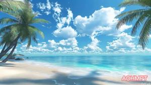 Ready stock sa local warehouseOcean Sunset Tapestry Beach Night Sunset Tapestry Natural Beach Palm Tree Landscape Poster Bedroom 、 Dormitory and living room wall decoration