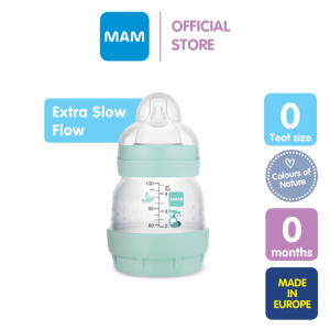 MAM Easy Start Anti Colic Bottle (130ml) with Extra Slow Flow Silicone Teat