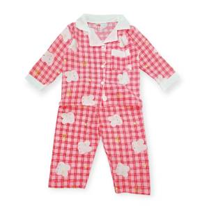 ชุดนอนเด็ก 1-2.5 ปี เสื้อคอปก กระดุมหน้า แขนขายาว ผ้าไหมญี่ปุ่น SLE0038