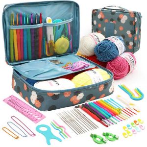 DIY Beginner Crochet Set Full Set of Crochet Knitting Tools Weaving Tools Embroidery set Cross-stitch Tool bagsFast shipping