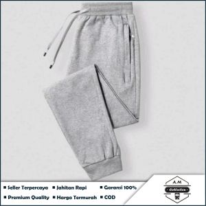 HEMAT Pesan 3 bonus 1 Celana Jogger Training Olahraga Panjang Pria Polos Bahan Babyterry Gym Lari