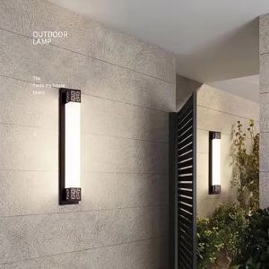 SXH  Modern Light Luxury Outdoor Waterproof Wall Lamp Villa Entrance Pillar Lamp Terrace Courtyard Imitation Marble Simple Outdoor Lamp