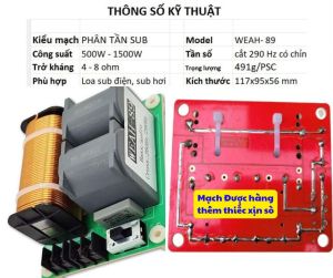 Mạch phân tần loa sub hơi sub điện cho moại loài bass sub cồng suất 1500W hàng nhập