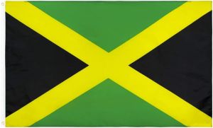 ANJOR Jamaica Flag 3x5 Foot Jamaican National Flags with Brass Grommets 3 X 5 Ft
