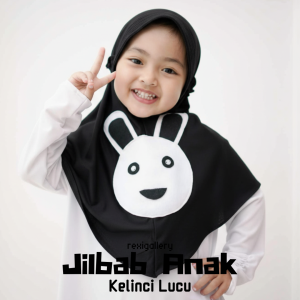Jilbab Anak Karakter Kelinci Hijab Karet Belakang Gambar Rabbit Kerudung Instan Anak