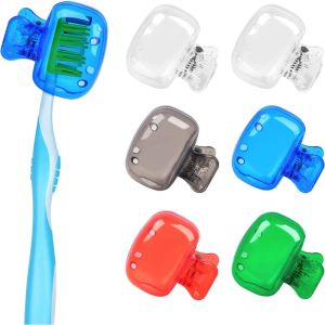 1/4 PCS Toothbrush Head Covers - Travel Protector Cap Case Color Combo Clip for Household & Camping Durable Plastic Portable