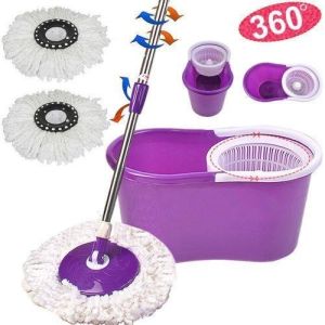 JC-HOMELIFE -Magic spin mop with bucket 2 heads rotating 360( random color )