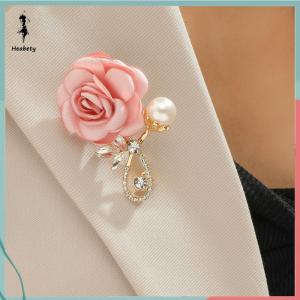 ส่วนลด 10 บาท สำหรับการซื้อ 1 ชิ้น เข็มกลัดคริสตัลมุกเทียมดอกไม้ดอกกุหลาบชุดสูทแฟชั่นสำหรับผู้หญิงคอเสื้อแบบลำลองสำหรับงานเลี้ยงของขวัญ