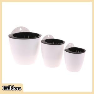 [Hilldora] Wall-Mounted Indoor Automatic Water-absorbing Flowerpot Plastic Flowerpot Succulent Green Dill Green Plant Flower Pot Decor