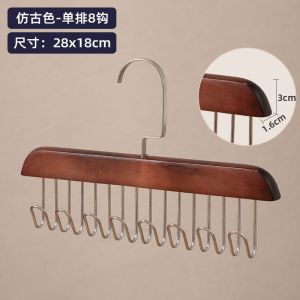 Wooden suspender clothes hanger household multifunctional underwear vest storage novel dormitory solid wood hook wave clothes hanger