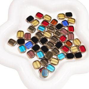10PCS 10x12mm nhiều màu cao kính chất lượng Vàng cạnh hình elip hạt cho Tự Làm Vòng Cổ Vòng tay bông tai trang sức làm đồ thủ công