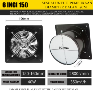 【Peraturan Eropa】Duct Exhaust Fan Booster Exhaust Fan Dinding 4 Inch Kipas Exhaust Ventilasi Dinding / Booster Fan / Wall Duct Fan Kipas Angin Plafon