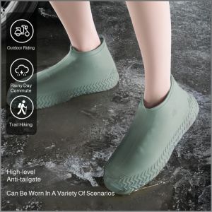 Waterproof Shoe Covers Good Air Permeability Silicone Rainproof Shoe Covers Non-slip Portable Soft