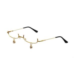 Comfortable Glasses Role Playing Eyewears Fashionable Gold Frame Glasses for Cosplay Festivals and Themed Parties