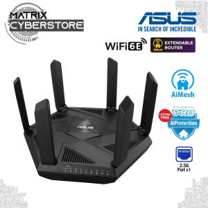 ASUS RT-AXE7800 Tri-band WiFi 6E (802.11ax) Router - New 6GHz Band ASUS Safe Browsing Enhanced Network Security with AiProtection Pro and Instant Guard Sharable Secure VPN Free Parental Controls 2.5G Port Link Aggregation
