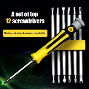 Obeng 6 in 1 Bolak Balik 12 mata Plus Minus Bintang Hex Universal SET