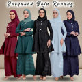 Sulam Baju Kurung Lace Rose Jacquard Baju Raya Sulam 2025 Pleated Kurung Baju Untuk Nikah Tunang Kurung Baju Melayu Perempuan Murah Cantik. 