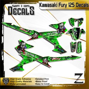 Kawasaki fury 125 Decals Stickers green joker