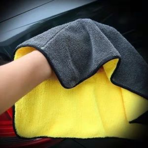 Super Absorbent Car Wash Towel Cleaning Drying Towel Microfiber thick towel home car cleaning cloth wash towel square towel 1PCS High quality Double-sided thick coral velvet towel Absorbent cloth Car cleaning