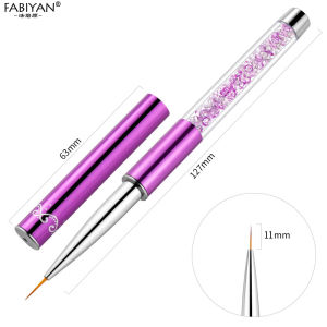 Nail Art Liner Brush with Cap French Stripe 3D Tips Manicure Ultra-thin Line Drawing Pen UV Gel Painting Brushes Professional Nail Design Tool 5/7/9/11/15/20mm