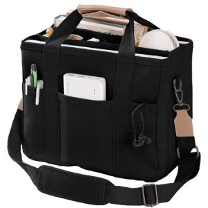 Korean Canvas Tote bag for women with Multi Pockets Large Capacity Crossbody Shoulder Handbag