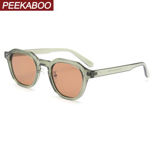 Peekaboo - kính râm Retro phong cách Hàn Quốc dành cho phụ nữ khung TR90 đa giác phân cực UV400 nam Xanh lá cây nâu 2023 mùa hè