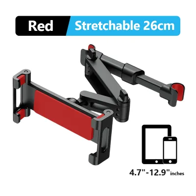 Car Tablet Holder Adjustable Car Backseat Tablet Phone Mount Stand 360° Rotation Foldable Universal 4.7-12.9Inch Stretchable Mount
