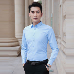 【COD&24 Hours Shipping】Mens Shirt Long Sleeved Business Shirt Formal Shirt Suit Matching Shirt