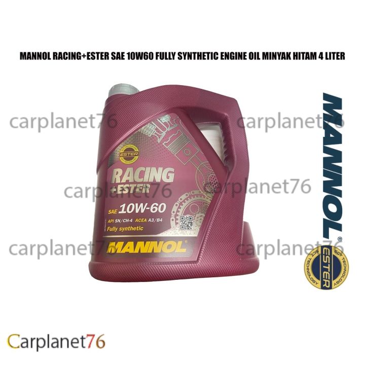 MANNOL RACING+ESTER SAE 10W60 FULLY SYNTHETIC ENGINE OIL MINYAK HITAM 4 ...