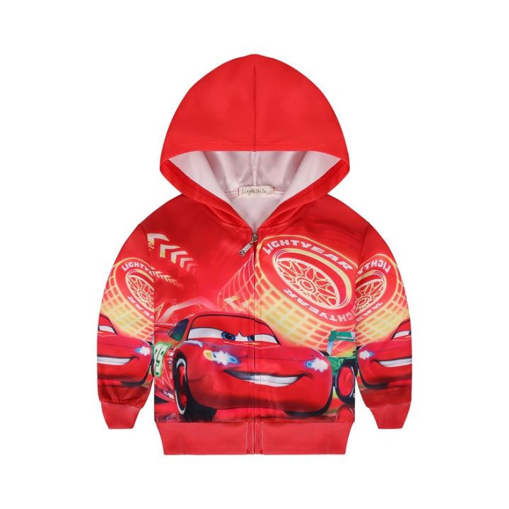 Lightning McQueen Boys Girls Hooded Coat Cartoon Car Print Jacket Long  Sleeve Spring and Autumn Cardigan Kids Clothing 39083 Lazada PH
