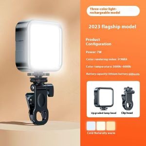 【COD/24H】Mini Selfie Fill Light Portable Pocket Light Rechargeable 3 Modes Adjustable Brightness Clip Type Suitable for Mobile Phones and Computers RGB Photography Lighting Mobile Phone Accessoriesring light with standselfie light