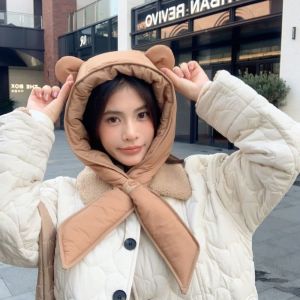 THANKSKY อบอุ่นและอบอุ่น หมวกผ้าฝ้ายแบบสวมหัว หนาขึ้น ทนความเย็น หมวกสกี Lei Feng ใบไม้ร่วงและใบไม้ร่วง ที่คลุมศีรษะ หมวกนักบินฤดูหนาว กิจกรรมกลางแจ้งกลางแจ้ง